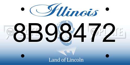 8B98472 Illinois License Plate