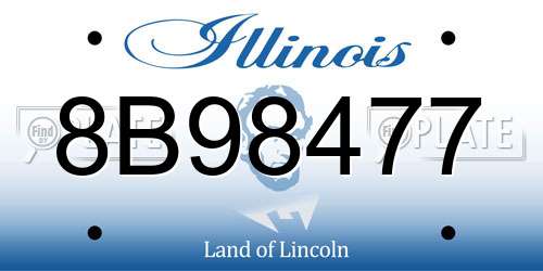 8B98477 Illinois License Plate
