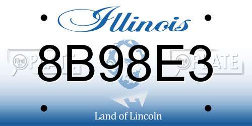 8B98E3 Illinois License Plate