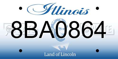 8BA0864 Illinois License Plate