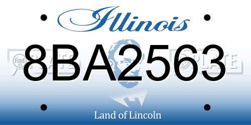 8BA2563 Illinois License Plate