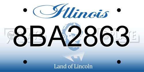 8BA2863 Illinois License Plate
