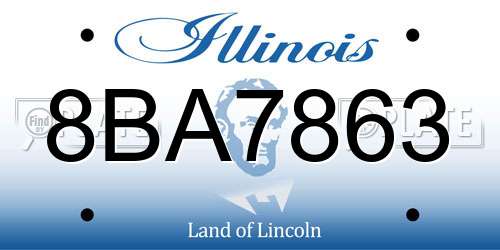 8BA7863 Illinois License Plate