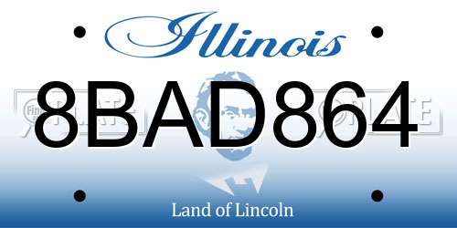 8BAD864 Illinois License Plate