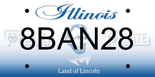 8BAN28 Illinois License Plate