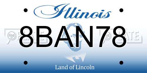 8BAN78 Illinois License Plate