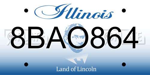 8BAO864 Illinois License Plate