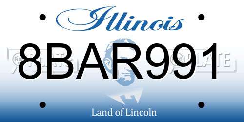 8BAR991 Illinois License Plate