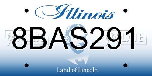 8BAS291 Illinois License Plate
