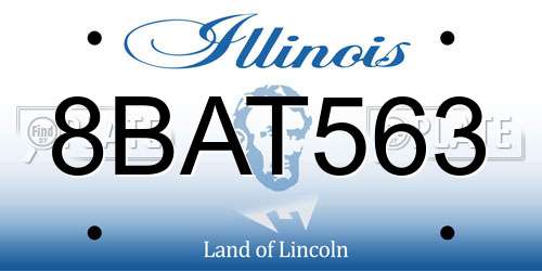 8BAT563 Illinois License Plate