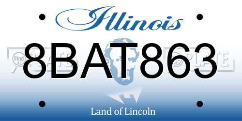 8BAT863 Illinois License Plate