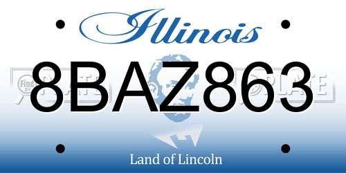 8BAZ863 Illinois License Plate