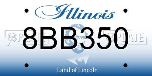 8BB350 Illinois License Plate