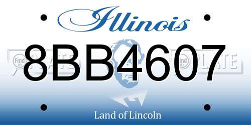 8BB4607 Illinois License Plate