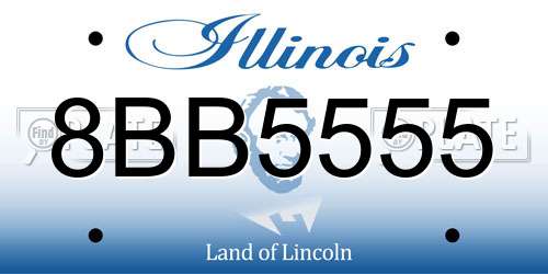8BB5555 Illinois License Plate