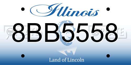 8BB5558 Illinois License Plate
