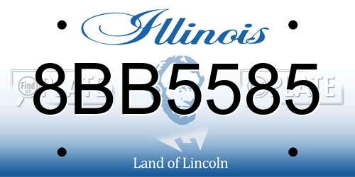 8BB5585 Illinois License Plate