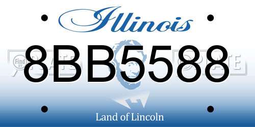 8BB5588 Illinois License Plate