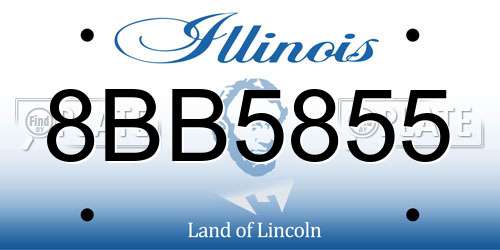 8BB5855 Illinois License Plate