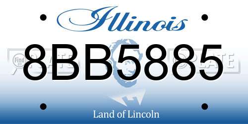 8BB5885 Illinois License Plate