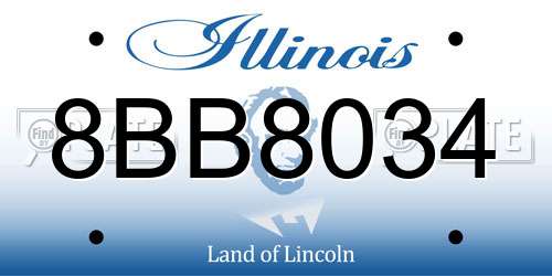8BB8034 Illinois License Plate
