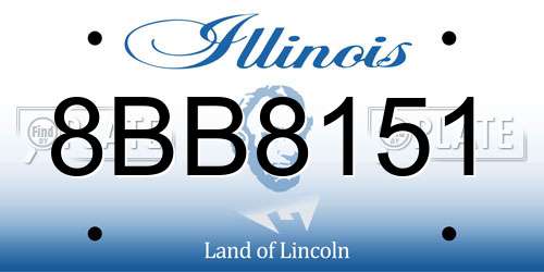 8BB8151 Illinois License Plate