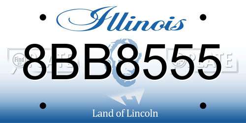 8BB8555 Illinois License Plate