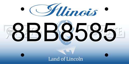 8BB8585 Illinois License Plate
