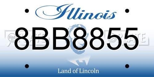 8BB8855 Illinois License Plate