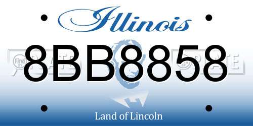 8BB8858 Illinois License Plate