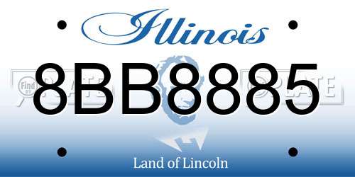8BB8885 Illinois License Plate