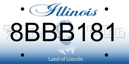 8BBB181 Illinois License Plate