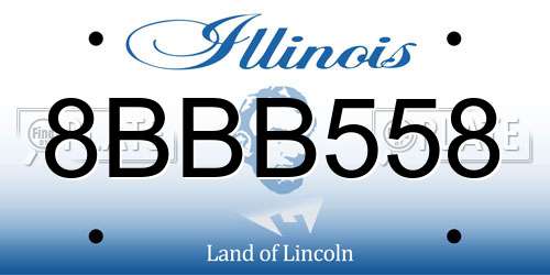8BBB558 Illinois License Plate
