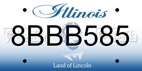 8BBB585 Illinois License Plate