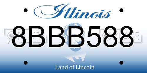 8BBB588 Illinois License Plate