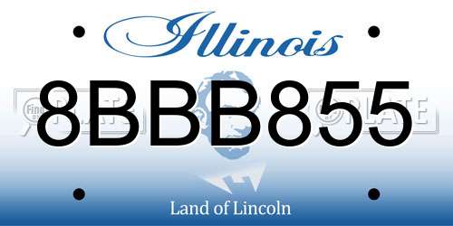 8BBB855 Illinois License Plate