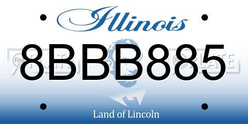 8BBB885 Illinois License Plate