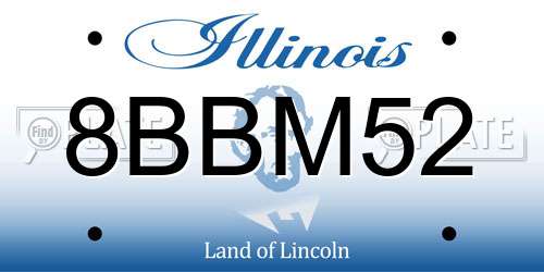 8BBM52 Illinois License Plate