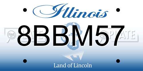 8BBM57 Illinois License Plate