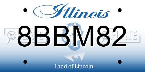 8BBM82 Illinois License Plate