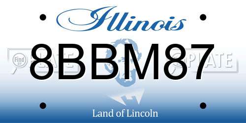 8BBM87 Illinois License Plate