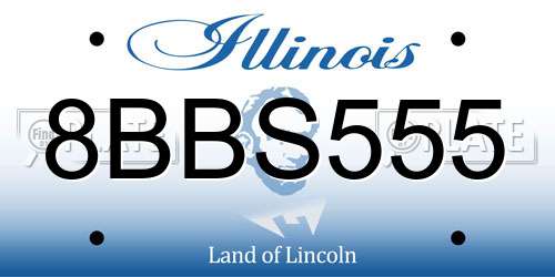 8BBS555 Illinois License Plate