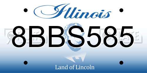 8BBS585 Illinois License Plate
