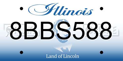 8BBS588 Illinois License Plate