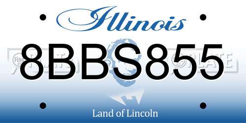 8BBS855 Illinois License Plate