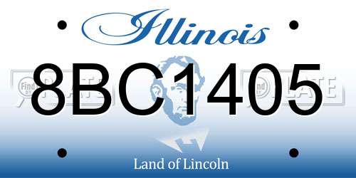 8BC1405 Illinois License Plate