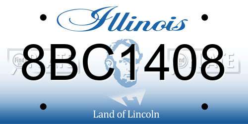 8BC1408 Illinois License Plate