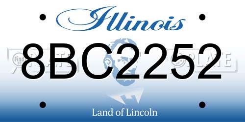 8BC2252 Illinois License Plate