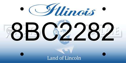 8BC2282 Illinois License Plate