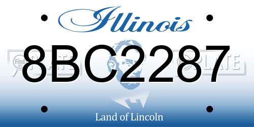 8BC2287 Illinois License Plate